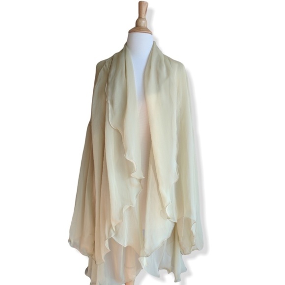 Dolce & Gabbana Jackets & Blazers - D&G goddess silk chiffon high low wrap | mustard  sheer